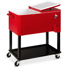 Load image into Gallery viewer, Portable Rolling Cooler Cart w/ Bottle Opener, Catch Tray
