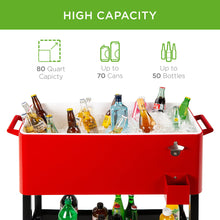 Load image into Gallery viewer, Portable Rolling Cooler Cart w/ Bottle Opener, Catch Tray
