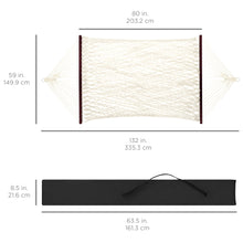 Load image into Gallery viewer, Cotton Rope 2-Person Double Hammock w/ Spreader Bars, Carrying Case

