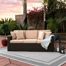 Load image into Gallery viewer, Outdoor 3-Seat All-Weather Wicker Lounge Sofa w/ Removable Cushions
