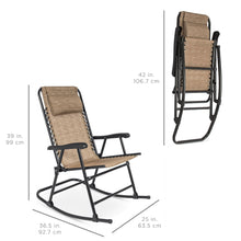 Load image into Gallery viewer, Foldable Zero Gravity Patio Rocking Lounge Chair
