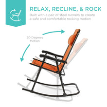 Load image into Gallery viewer, Foldable Zero Gravity Patio Rocking Lounge Chair
