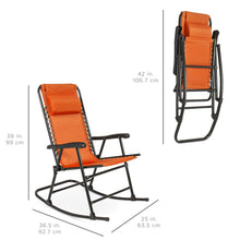 Load image into Gallery viewer, Foldable Zero Gravity Patio Rocking Lounge Chair
