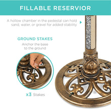 Load image into Gallery viewer, Pedestal Bird Bath Decoration w/ Sparrow Statues
