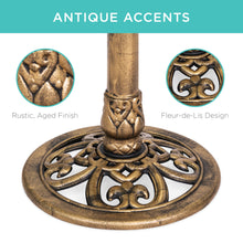 Load image into Gallery viewer, Pedestal Bird Bath Decoration w/ Sparrow Statues
