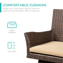 Load image into Gallery viewer, All-Weather Wicker Counter-Height Swivel Bar Stool w/ Cushion
