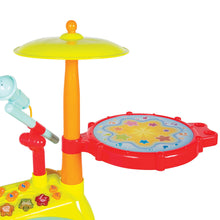 Load image into Gallery viewer, Kids Electronic Toy Drum Set w/ Sing-Along, Stool
