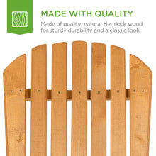 Load image into Gallery viewer, Folding Wood Adirondack Chair Accent Furniture w/ Natural Finish - Brown
