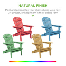 Load image into Gallery viewer, Folding Wood Adirondack Chair Accent Furniture w/ Natural Finish - Brown
