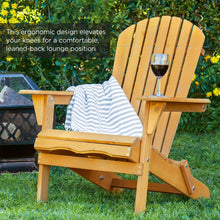 Load image into Gallery viewer, Folding Wood Adirondack Chair Accent Furniture w/ Natural Finish - Brown

