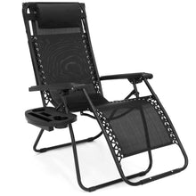 Load image into Gallery viewer, Folding Zero Gravity Recliner Lounge Chair w/ Canopy, Cup Holder
