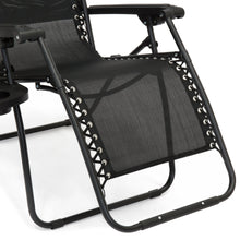 Load image into Gallery viewer, Folding Zero Gravity Recliner Lounge Chair w/ Canopy, Cup Holder
