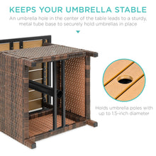 Load image into Gallery viewer, Outdoor Wicker Patio Side Table Accent Furniture w/ Umbrella Hole
