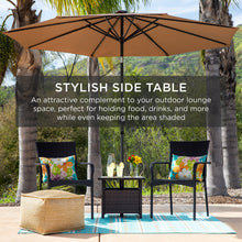 Load image into Gallery viewer, Outdoor Wicker Patio Side Table Accent Furniture w/ Umbrella Hole
