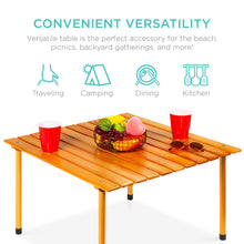 Load image into Gallery viewer, Foldable Indoor Outdoor Wooden Table w/ Carrying Case - 28x28in
