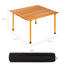 Load image into Gallery viewer, Foldable Indoor Outdoor Wooden Table w/ Carrying Case - 28x28in
