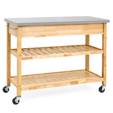 Load image into Gallery viewer, Kitchen Island Utility Cart w/ Stainless Steel Countertop
