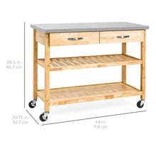 Load image into Gallery viewer, Kitchen Island Utility Cart w/ Stainless Steel Countertop
