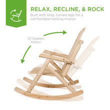 Load image into Gallery viewer, Rocking Wood Adirondack Chair Accent Furniture w/ Natural Finish
