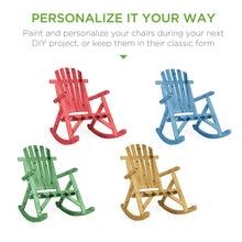 Load image into Gallery viewer, Rocking Wood Adirondack Chair Accent Furniture w/ Natural Finish
