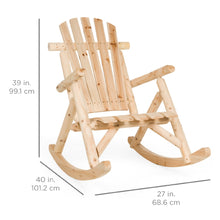 Load image into Gallery viewer, Rocking Wood Adirondack Chair Accent Furniture w/ Natural Finish
