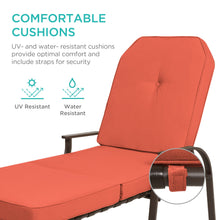 Load image into Gallery viewer, Outdoor Chaise Lounge Recliner Chair Furniture w/ 2 Cushions

