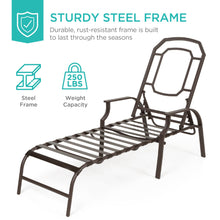 Load image into Gallery viewer, Outdoor Chaise Lounge Recliner Chair Furniture w/ 2 Cushions
