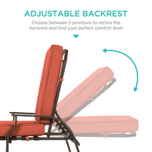 Load image into Gallery viewer, Outdoor Chaise Lounge Recliner Chair Furniture w/ 2 Cushions
