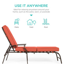 Load image into Gallery viewer, Outdoor Chaise Lounge Recliner Chair Furniture w/ 2 Cushions
