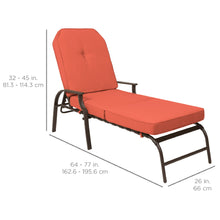 Load image into Gallery viewer, Outdoor Chaise Lounge Recliner Chair Furniture w/ 2 Cushions
