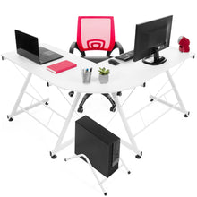 Load image into Gallery viewer, Modular L-Shape Corner Computer Desk w/ Wooden Tabletop, Keyboard Tray
