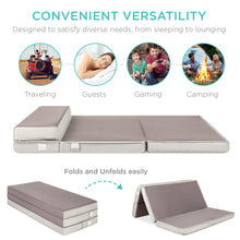 Load image into Gallery viewer, Folding Portable Mattress Topper w/ High-Density Foam
