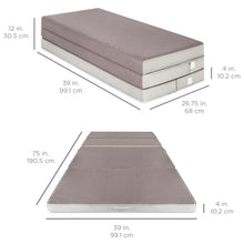 Load image into Gallery viewer, Folding Portable Mattress Topper w/ High-Density Foam
