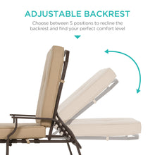 Load image into Gallery viewer, Outdoor Chaise Lounge Recliner Chair Furniture w/ 2 Cushions
