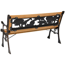 Load image into Gallery viewer, Kids Mini Sized Patio Park Bench w/ Safari Animal Accents - Brown
