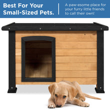 Load image into Gallery viewer, Small Log Cabin Outdoor Dog House w/ Opening Roof
