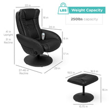 Load image into Gallery viewer, Faux Leather Electric Massage Recliner Chair w/ Stool Ottoman, Remote
