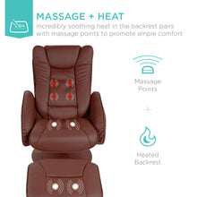 Load image into Gallery viewer, Faux Leather Electric Massage Recliner Chair w/ Stool Ottoman, Remote
