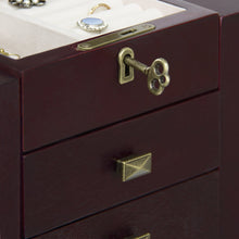 Load image into Gallery viewer, Handcrafted Wooden Tabletop Jewelry Armoire - Brown
