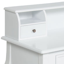 Load image into Gallery viewer, Colonial Writing Desk Station w/ 4 Drawers, 2 Cubbies, Floating Hutch
