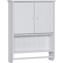 Load image into Gallery viewer, Bathroom Wall Storage Organization Cabinet w/ Double Doors, Towel Bar
