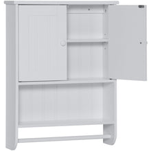 Load image into Gallery viewer, Bathroom Wall Storage Organization Cabinet w/ Double Doors, Towel Bar
