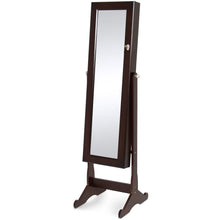 Load image into Gallery viewer, Full Length Tilting Mirrored Jewelry Cabinet Armoire w/ Velvet Interior
