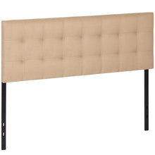 Load image into Gallery viewer, Modern Tufted Fabric Queen Headboard Bedroom Decor w/ Adjustable Steel Legs
