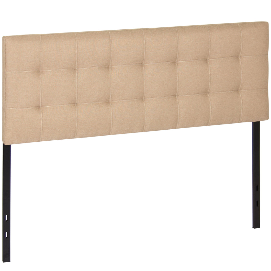 Modern Tufted Fabric Queen Headboard Bedroom Decor w/ Adjustable Steel Legs