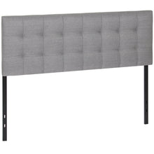 Load image into Gallery viewer, Modern Tufted Fabric Queen Headboard Bedroom Decor w/ Adjustable Steel Legs
