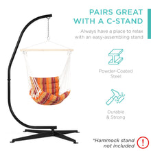 Load image into Gallery viewer, Padded Indoor/Outdoor Cotton Hammock Chair w/ 40in Spreader Bar
