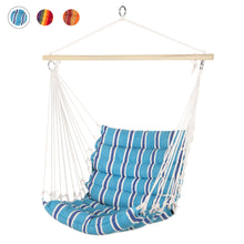 Load image into Gallery viewer, Padded Indoor/Outdoor Cotton Hammock Chair w/ 40in Spreader Bar
