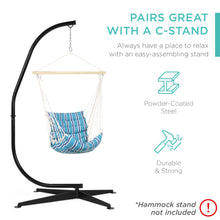 Load image into Gallery viewer, Padded Indoor/Outdoor Cotton Hammock Chair w/ 40in Spreader Bar
