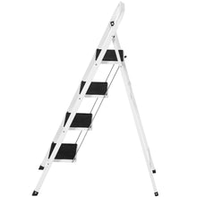 Load image into Gallery viewer, Folding Steel 4-Step Ladder w/ Hand Rail, Wide Steps, 300lbs Capacity
